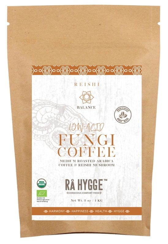 Rå Hygge BIO zrnková káva Peru Arabica REISHI 1 kg